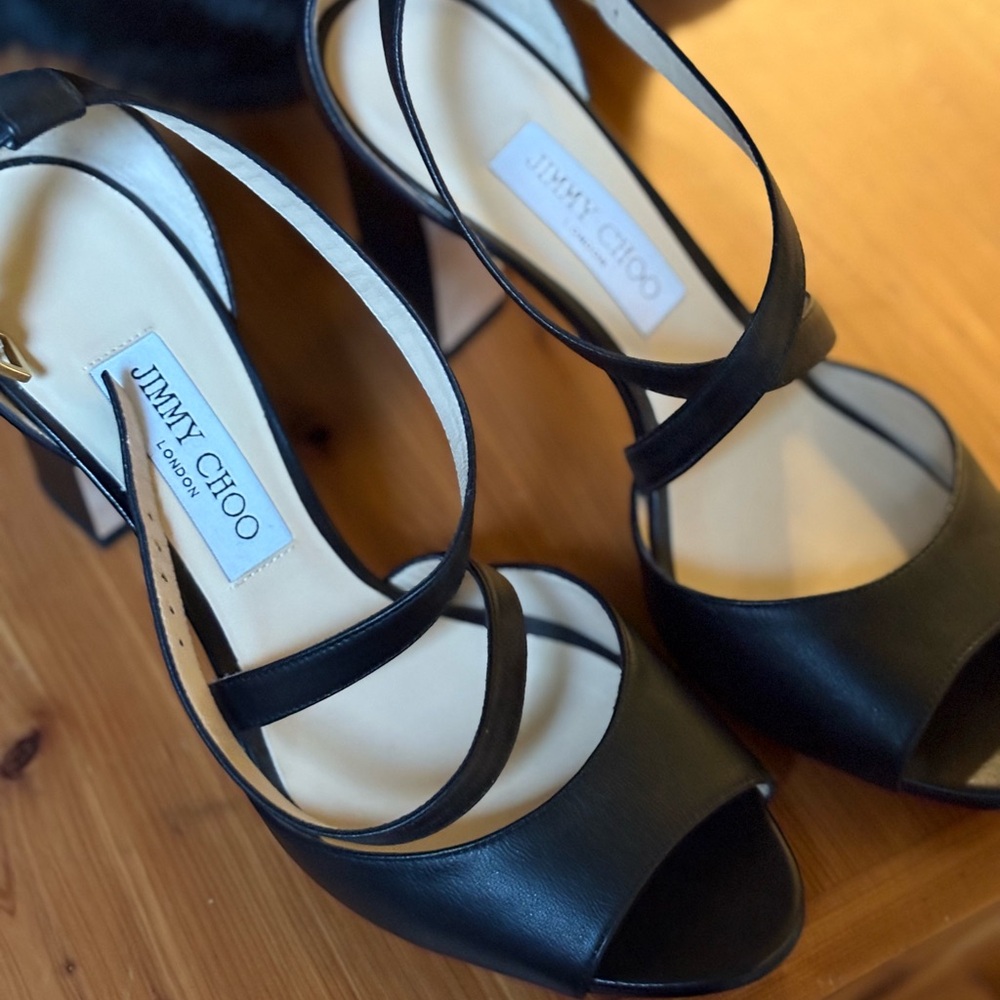 Jimmy Choo Elegant Black Strappy Heels